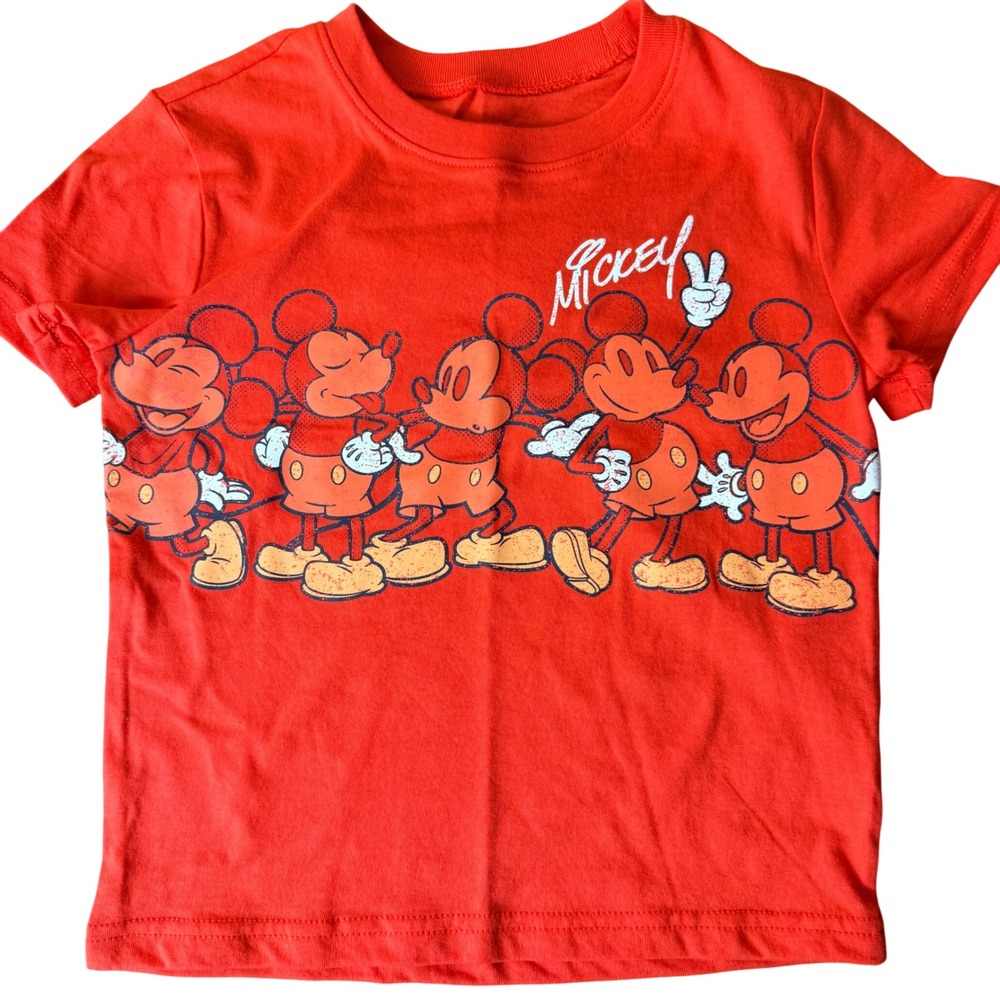 Disney‎ Jumping Beans Mickey Mouse Red Graphic T-Shirt Kids 4T Short Sleeve NWOT
